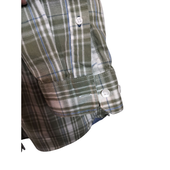 M565) L.L Bean Men's Traditional Fit green White Plais Long Sleeve Shirt Large? - Picture 4 of 8